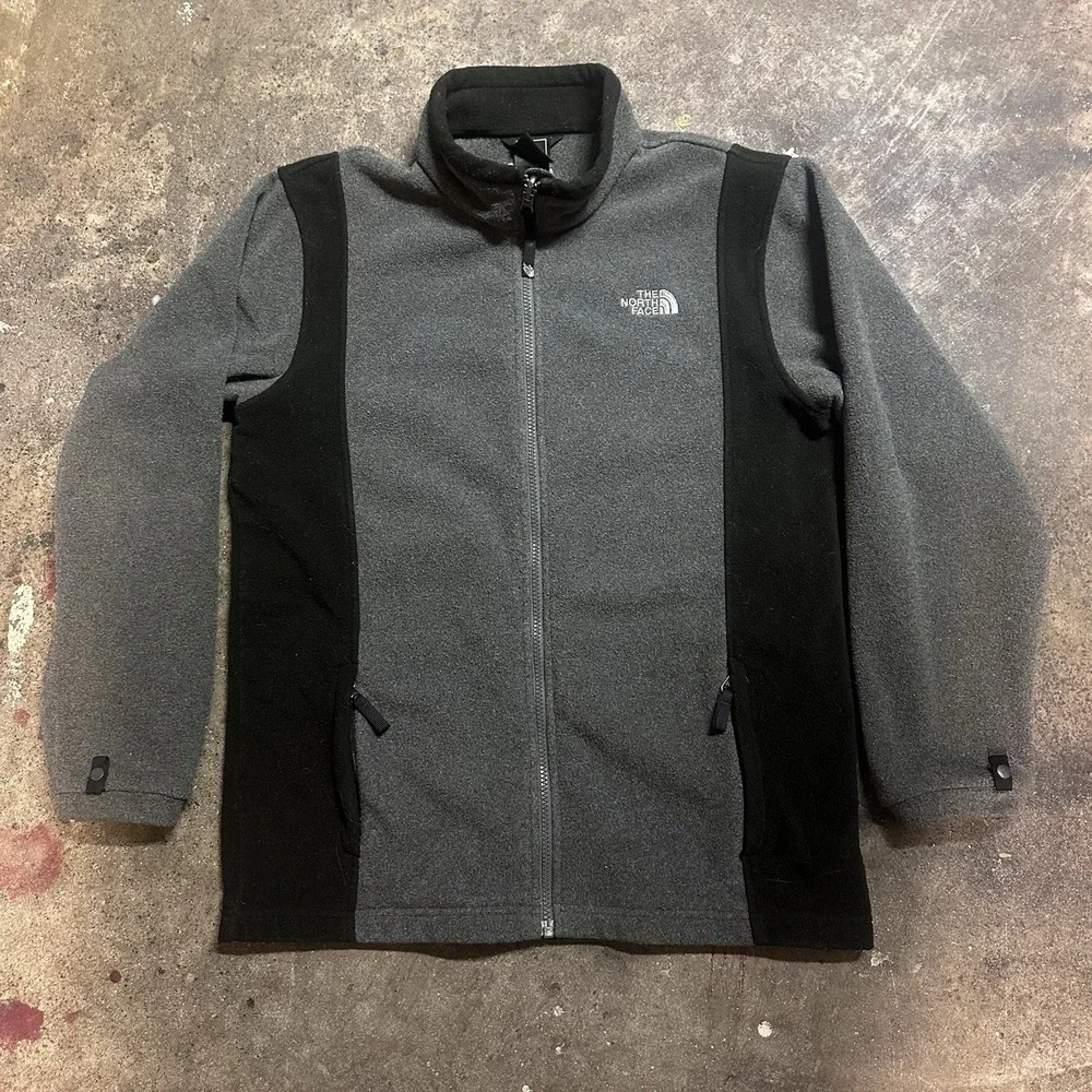 The North Face Boys Size XL Full Zip Light Gray Fleece Jacket Lightweight